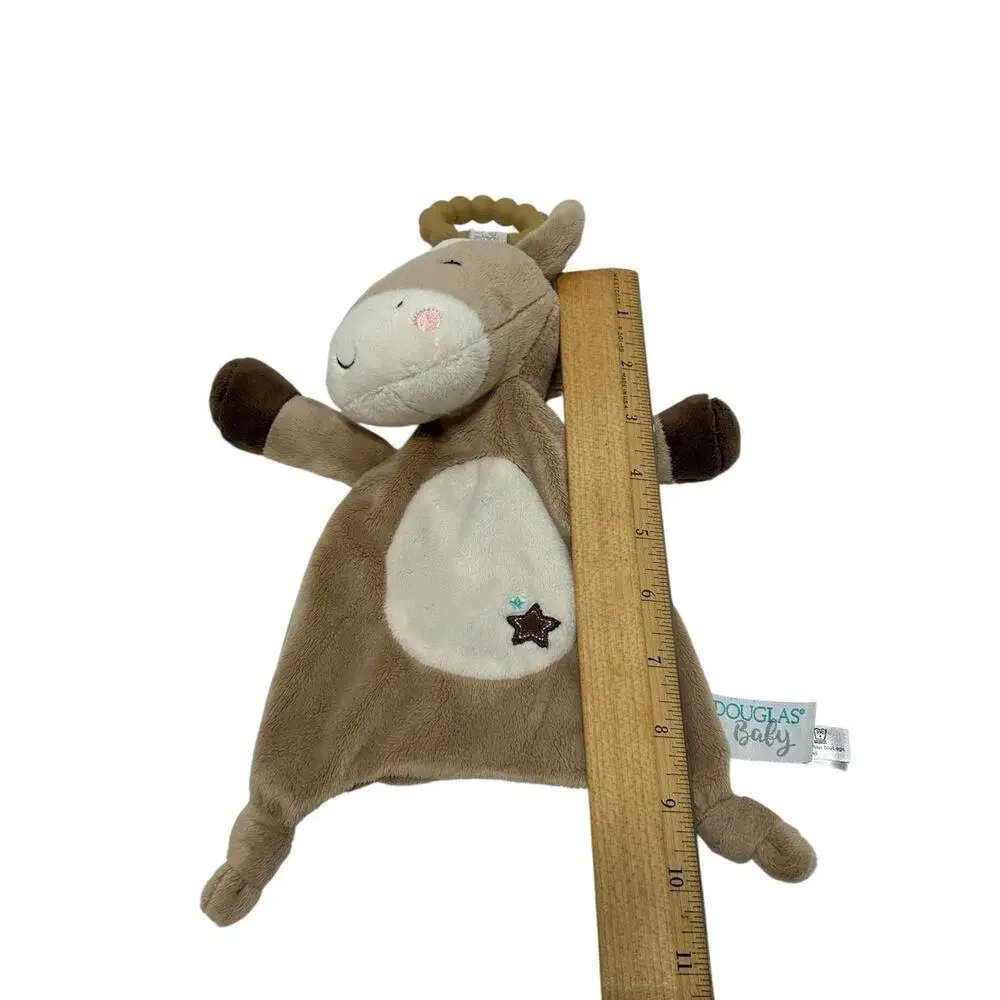 Douglas Baby horse lovey knotted Security Blanket Teether Stars Toy